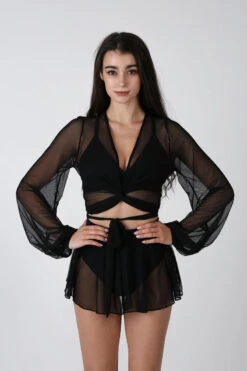 REV ACTIV Mesh Skirt Bottoms- Black -Pole Wear Shop black mesh set pleasure shirt blouse 2 926bcf4b 3ee1 44ba 83ef 59038bea30bc