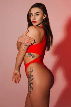 Pole Addict Extravaganza Bodysuit - Red 8 Pole Addict Extravaganza Bodysuit - Red -Pole Wear Shop extravaganza red 2