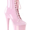 Pleaser USA Flamingo-1020 8inch Pleaser Boots - Patent Baby Pink