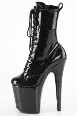Pleaser USA Flamingo-1040GP 8inch Pleaser Boots - Black Glitter -Pole Wear Shop flamingo 1040gp bg m05 1