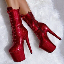 Hella Heels The Glitterati 8inch Boots - Kansass 9 Hella Heels The Glitterati 8inch Boots - Kansass -Pole Wear Shop glitter 28