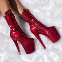 Hella Heels The Glitterati 8inch Boots - Kansass 11 Hella Heels The Glitterati 8inch Boots - Kansass -Pole Wear Shop glitter 64