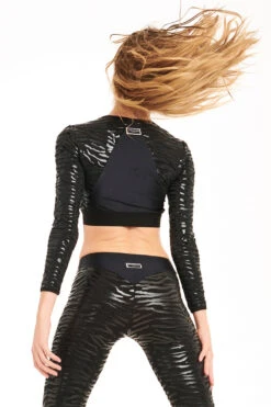 Paradise Chick Superhero Series Sticky Crop Top - Black Zebra -Pole Wear Shop originalstickyzebra3top