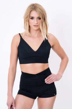 Pole Addict Kopia Basic High Waisted Shorts - Black -Pole Wear Shop pole 005