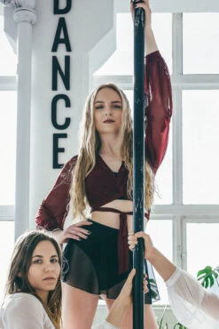 REV ACTIV Mesh Wrap Blouse - Wine -Pole Wear Shop rev1 8b4e43f5 1a11 4a92 896b 62bce6cc7529 1