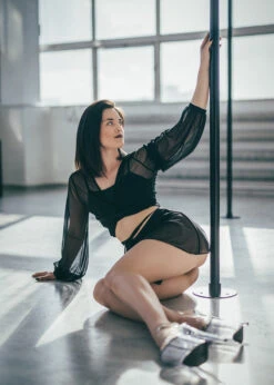 REV ACTIV Mesh Wrap Blouse - Black -Pole Wear Shop revactiv dancetemple all malowanieswiatlem 022 1