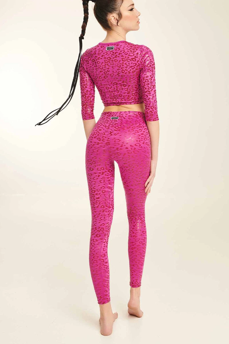 Paradise Chick Superhero Series Sticky Crop Top - Ruby Leopard 2 Paradise Chick Superhero Series Sticky Crop Top - Ruby Leopard - Image 2