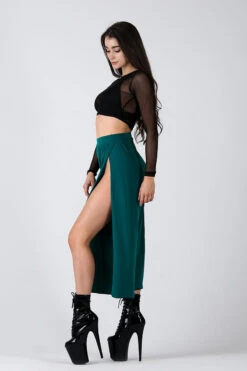 REV ACTIV Sensual Flow Pants (with Leg Slit) - Malachite 8 REV ACTIV Sensual Flow Pants (with Leg Slit) - Malachite -Pole Wear Shop sensual malachite pants with slits 3