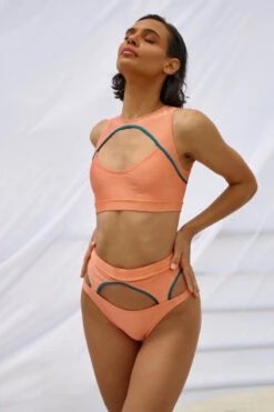 HotCakes Polewear Circe Top - Peach/Teal -Pole Wear Shop slice2 1c2db291 7fb3 481e 9f08 f2843a8a0320