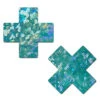 Pastease Cross Nipple Pasties - Seafoam Disco Glitter