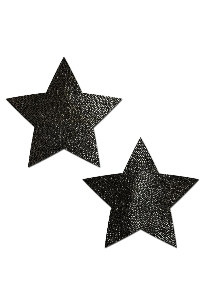 Pastease Star Nipple Pasties - Liquid Black 1 Pastease Star Nipple Pasties - Liquid Black