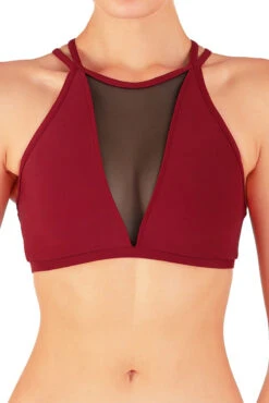 Dragonfly Victoria Sports Bra - Burgundy Mesh 11 Dragonfly Victoria Sports Bra - Burgundy Mesh -Pole Wear Shop vmb